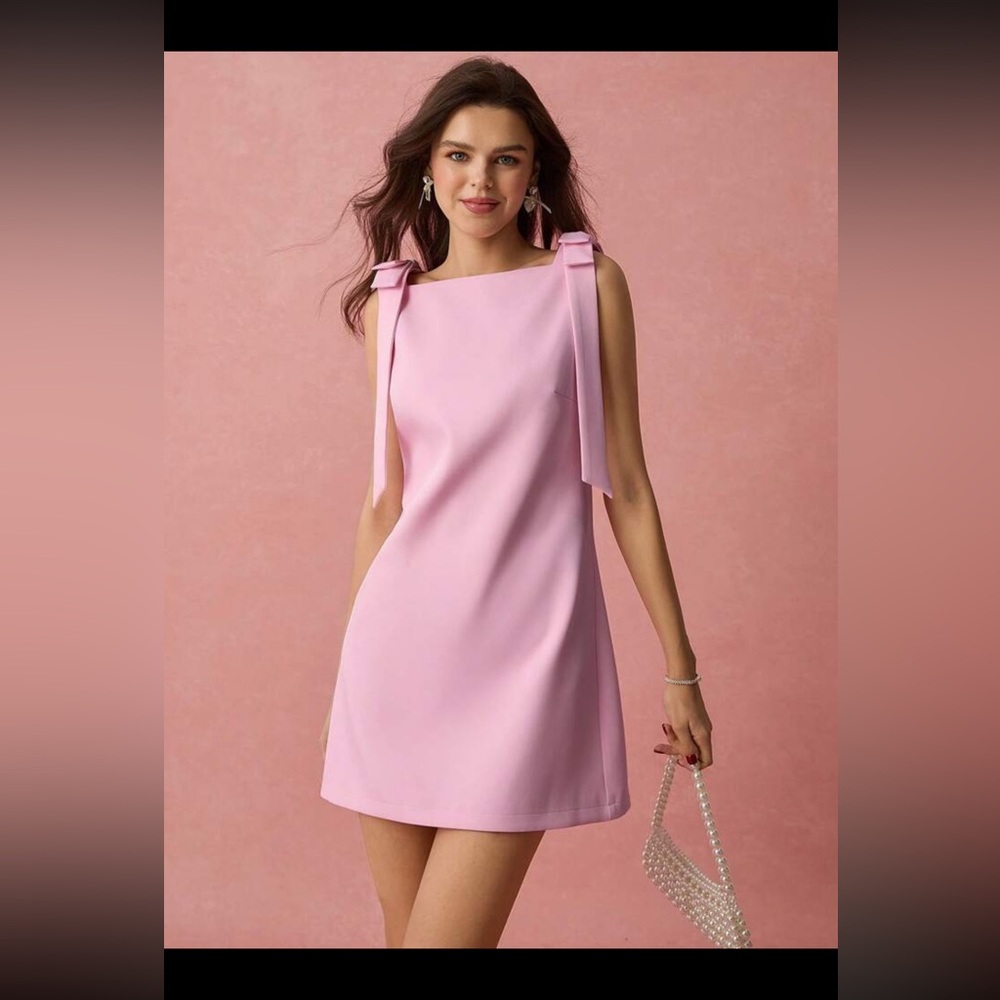Elegant Pink Sleeveless Dress